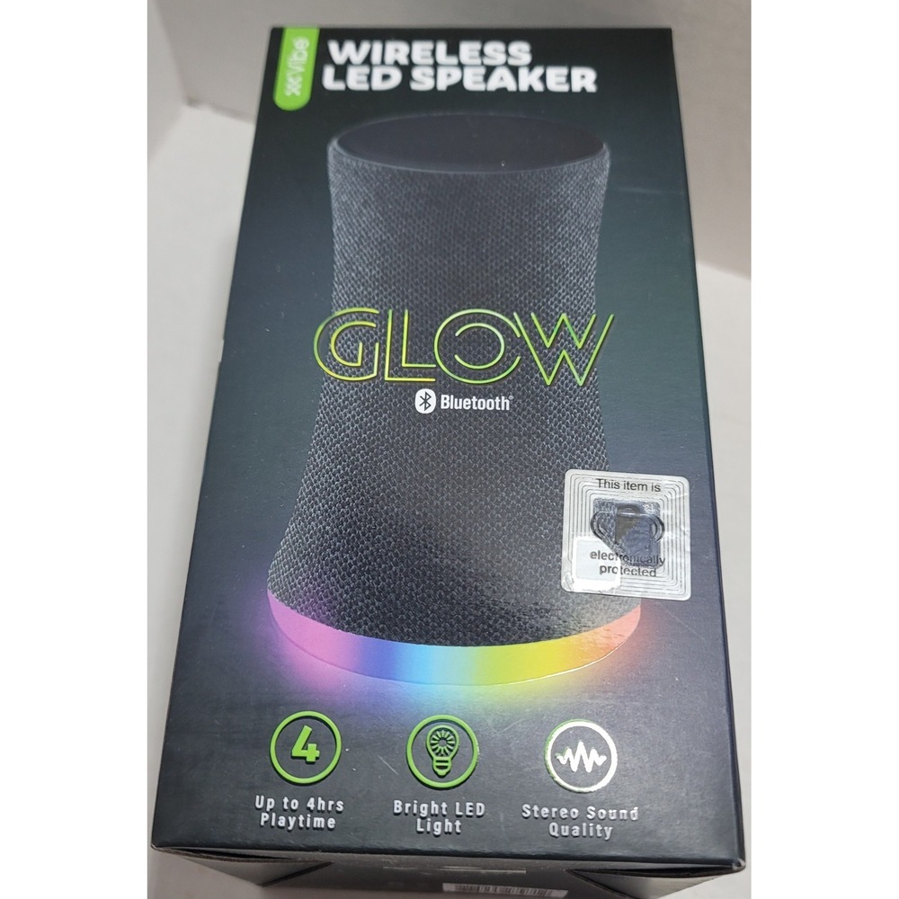 Vibe Glow Wireless Bright Led Speaker New USB Bluetooth 4 hours playtime